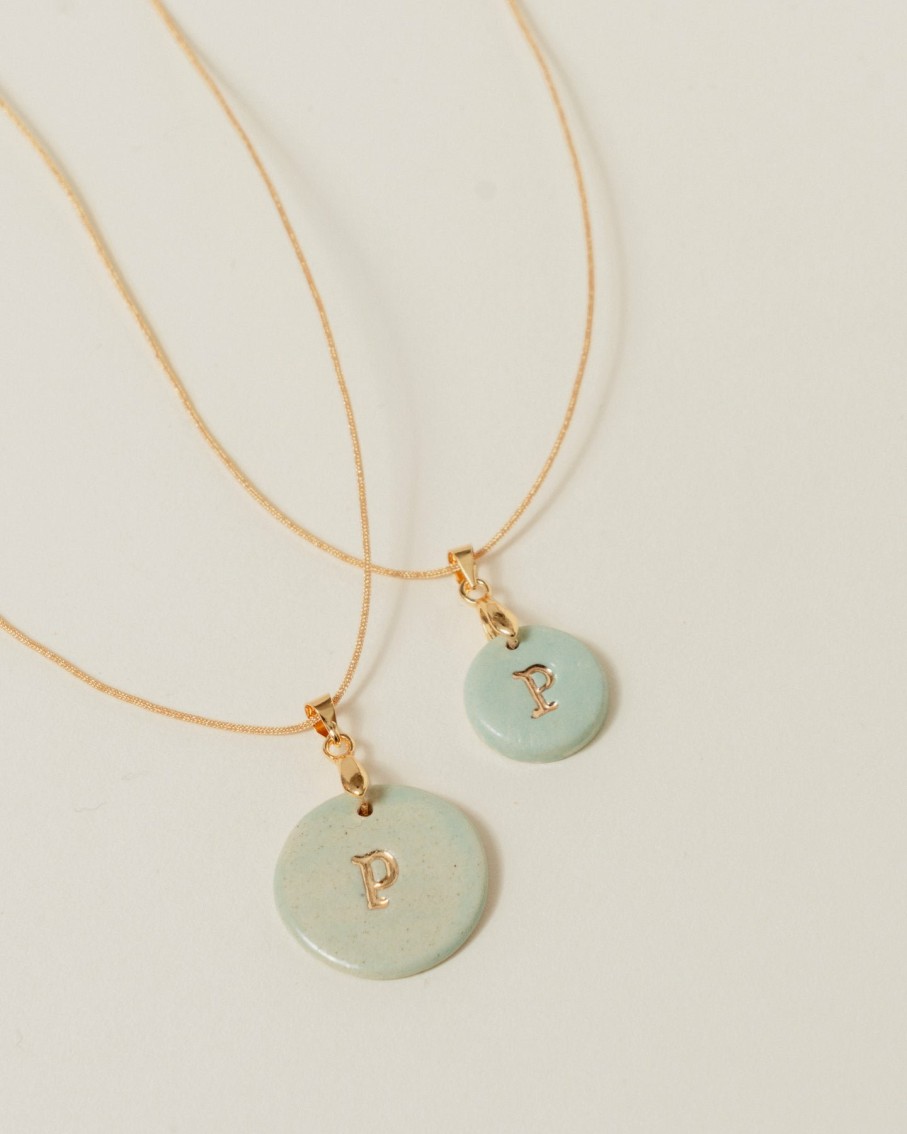 Accessories Amaia Kids | Handcrafted Aqua Medal With Engraved Initial