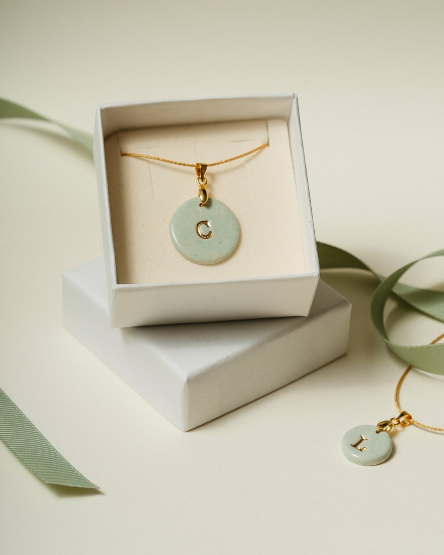 Accessories Amaia Kids | Handcrafted Aqua Medal With Engraved Initial