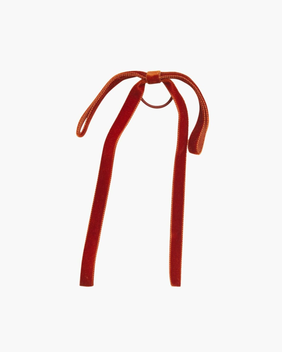 Accessories Amaia Kids | Thin Velvet Hair Tie Rust