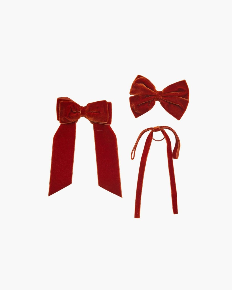 Accessories Amaia Kids | Thin Velvet Hair Tie Rust