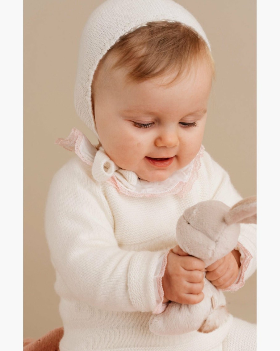 NEWBORN Amaia Kids | Eli Knitted Baby Set With Bonnet Ivory