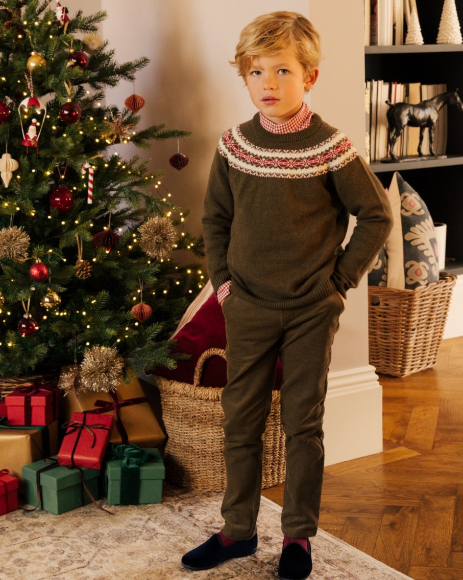 BOY Amaia Kids | Mario Fairisle Jumper Moss