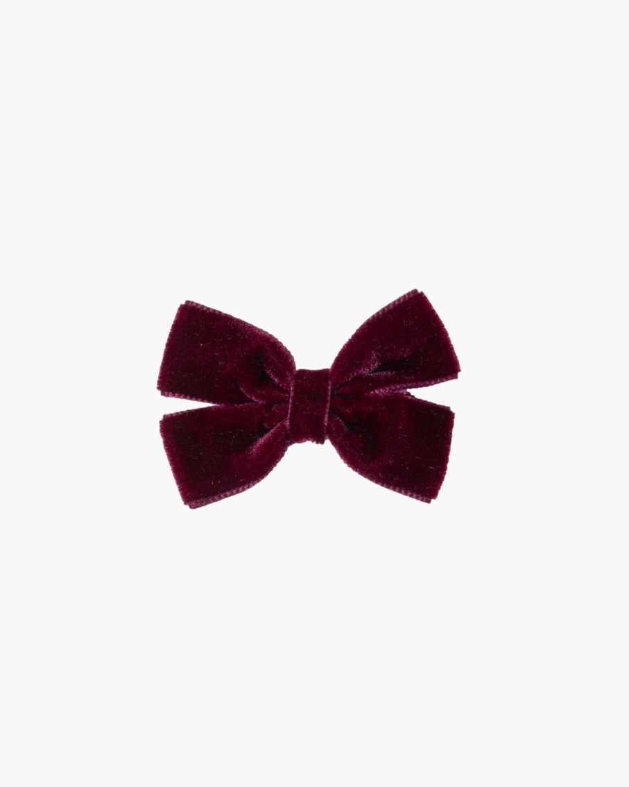 Accessories Amaia Kids | Medium Velvet Hairbow Burgundy