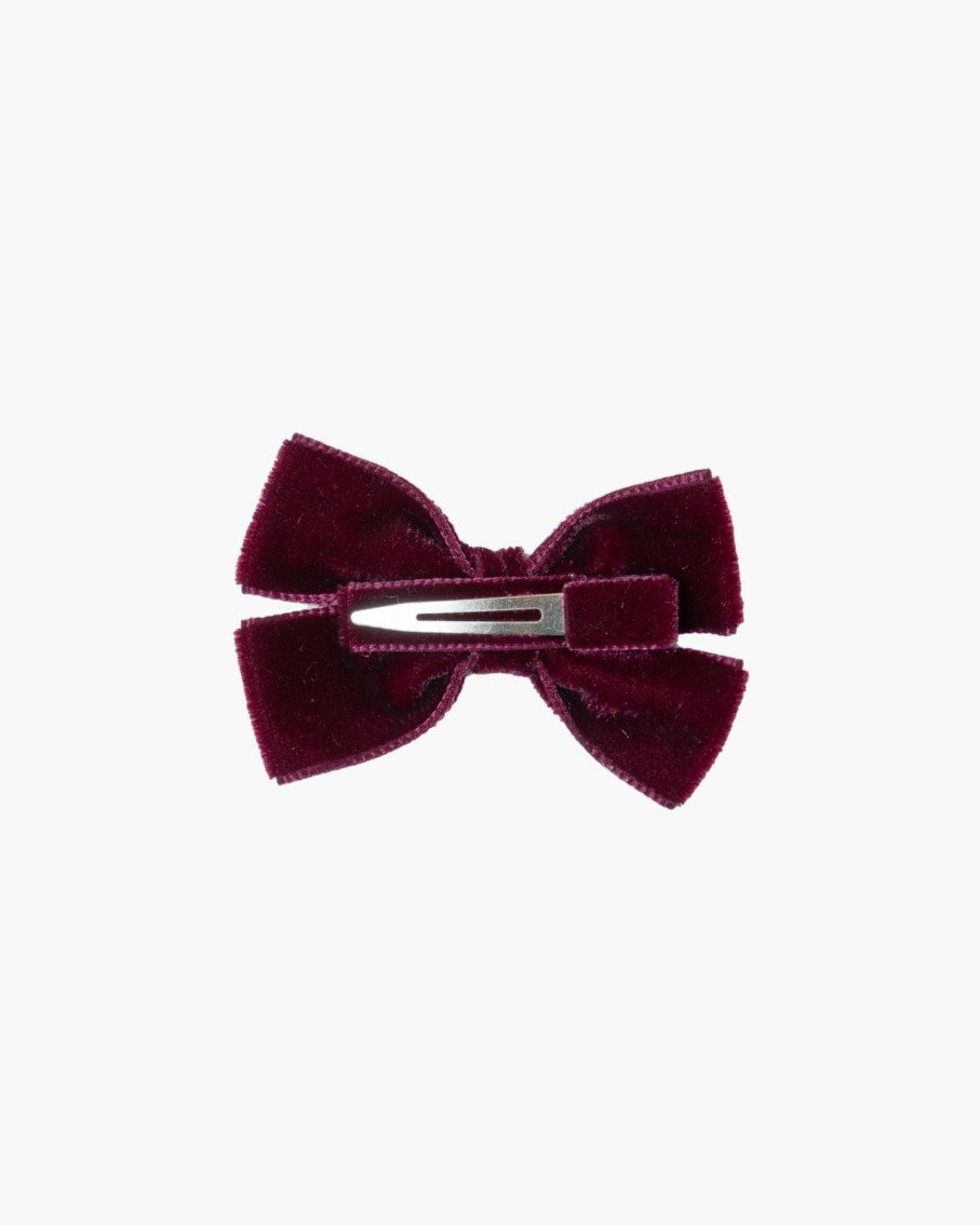 Accessories Amaia Kids | Medium Velvet Hairbow Burgundy