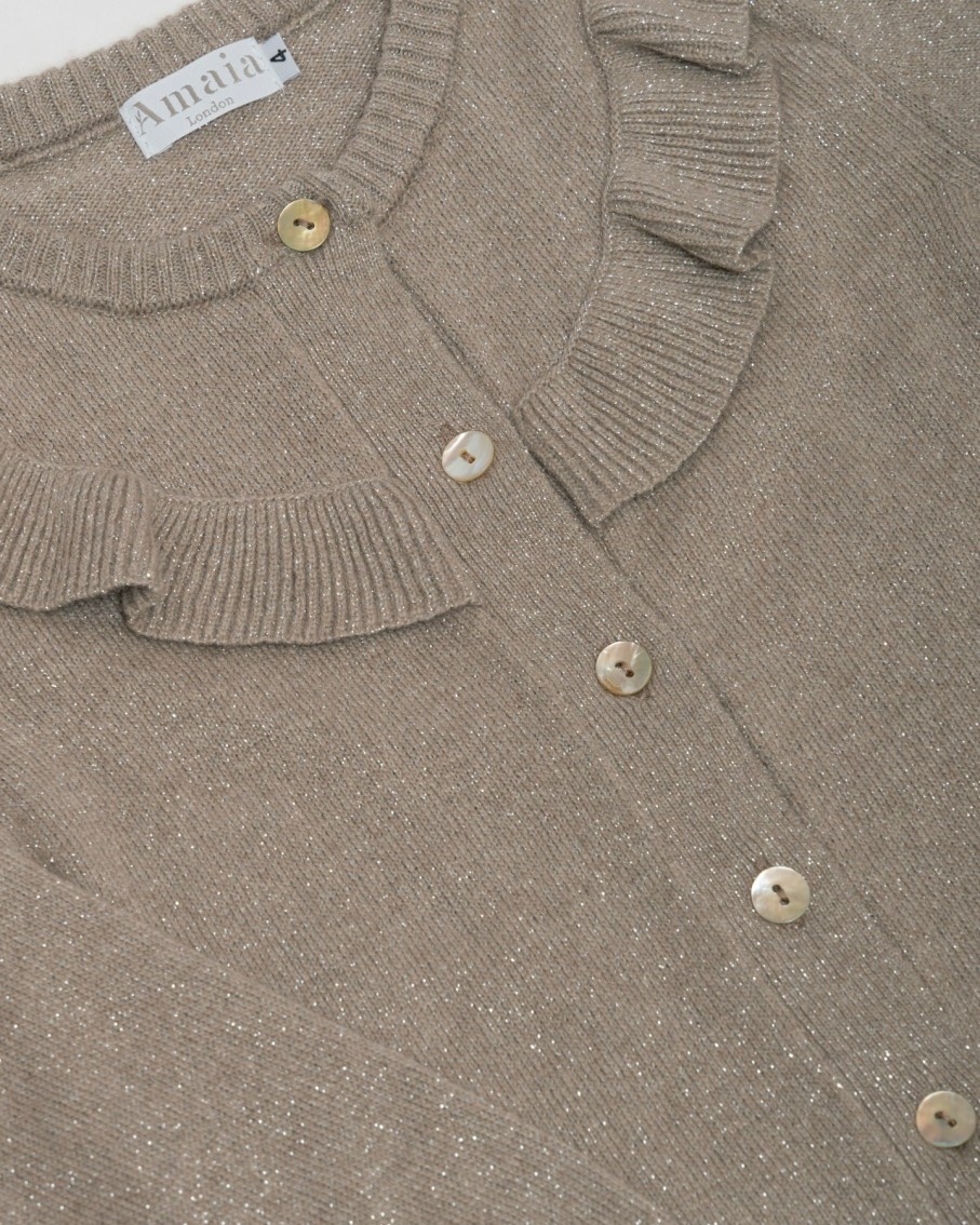 GIRL Amaia Kids | Ella Cardigan Lurex Taupe