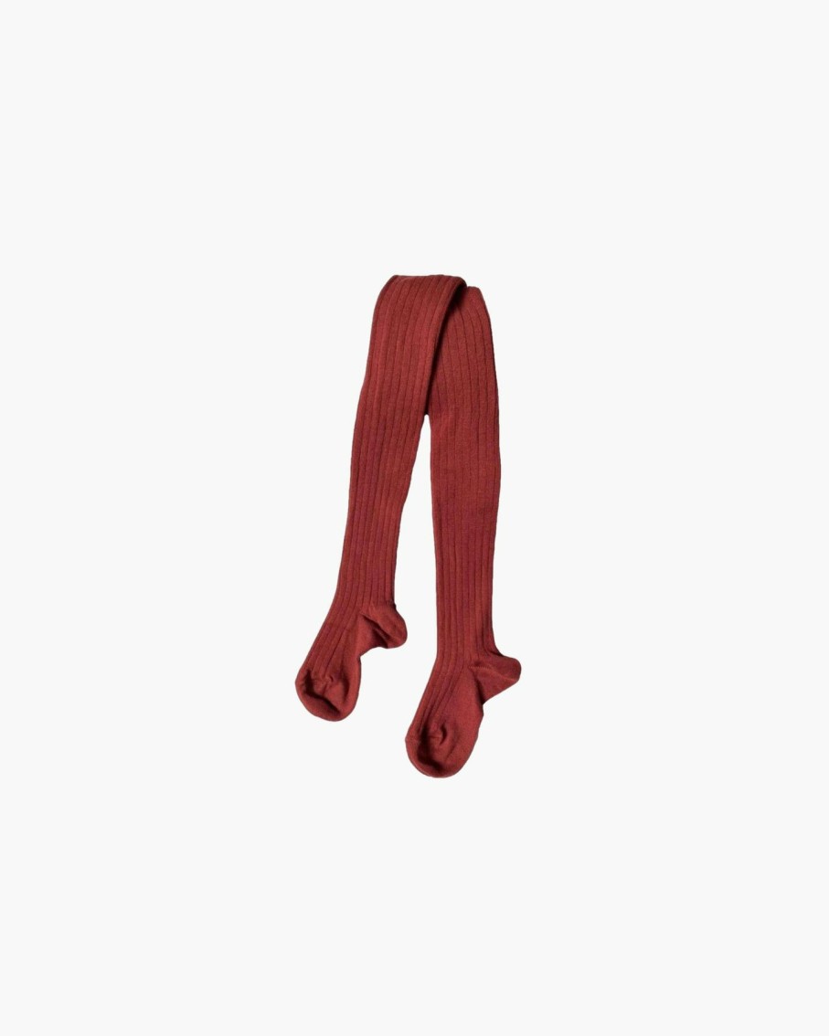 Accessories Amaia Kids | Ribbed Tights - Marsala