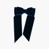 Accessories Amaia Kids | Large Velvet Long Tail Bow Navy