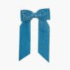 Accessories Amaia Kids | Large Velvet Long Tail Bow Blue