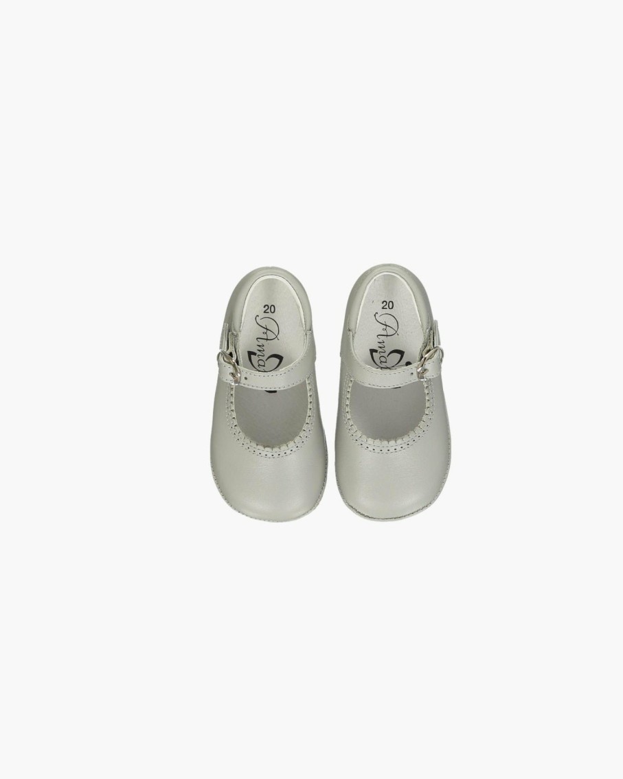 Accessories Amaia Kids | Baby Girl Pram Shoes Pearl Grey