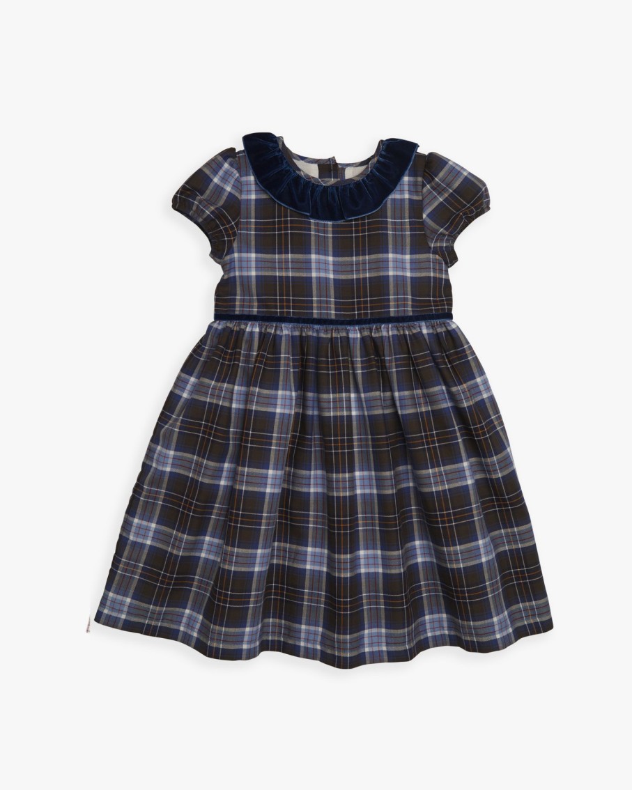 GIRL Amaia Kids | Raisin Dress Blue Tartan