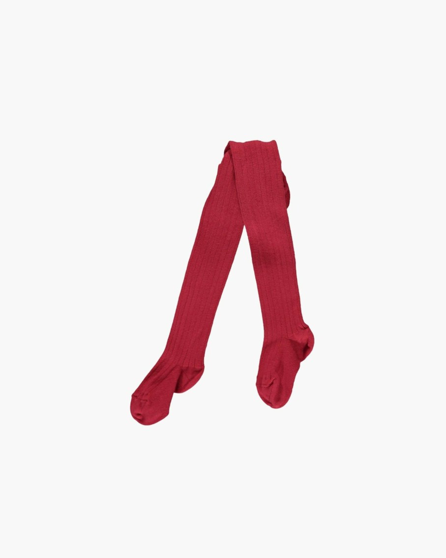 Accessories Amaia Kids | Ribbed Tights - Cherry