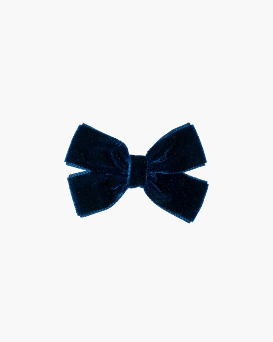 Accessories Amaia Kids | Medium Velvet Hairbow Navy