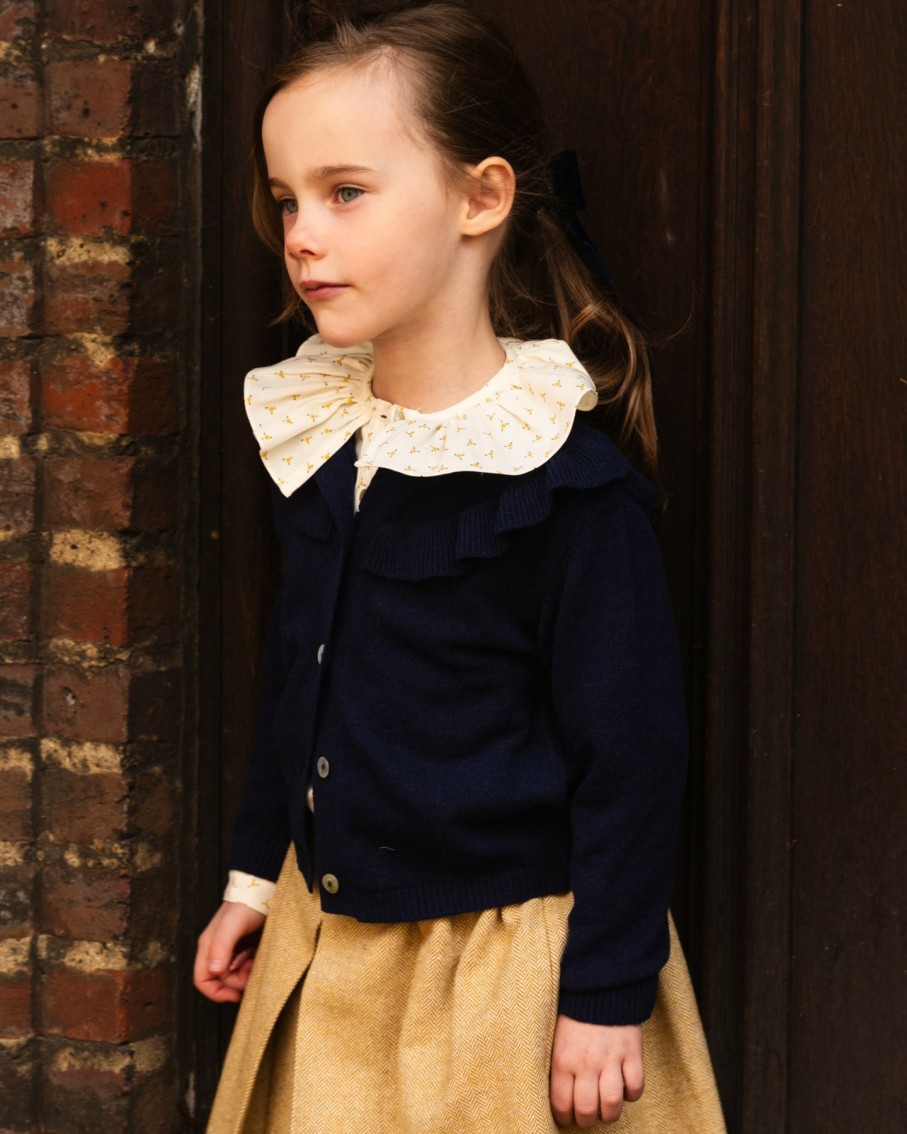 GIRL Amaia Kids | Carla Ruffle Cardigan Navy