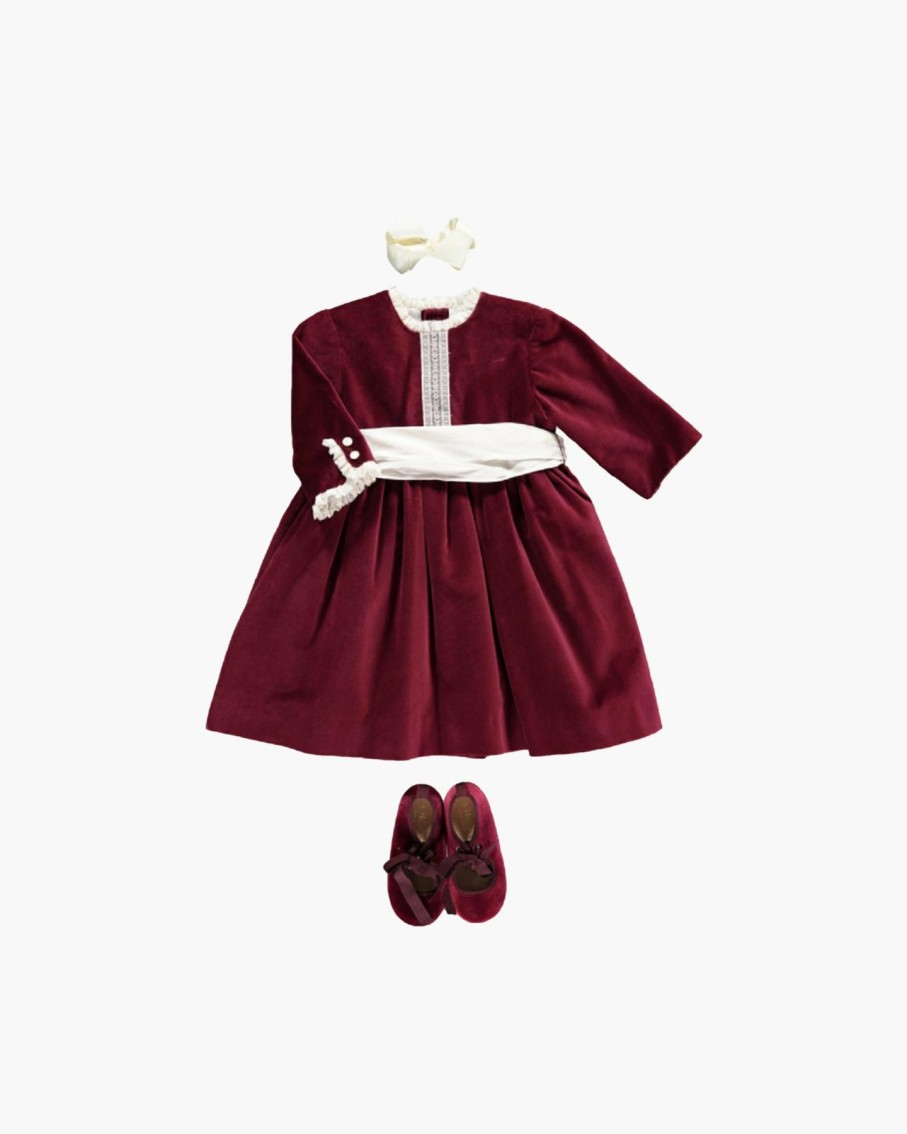 Celebration Amaia Kids | Camille Dress Velvet Burgundy