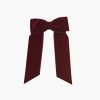 Accessories Amaia Kids | Large Velvet Long Tail Bow Burgundy