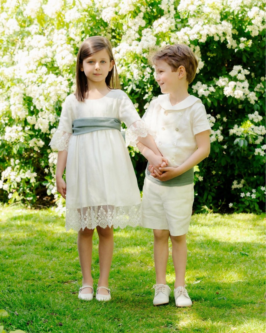 Celebration Amaia Kids | Raffia Cummerbund Sage Green