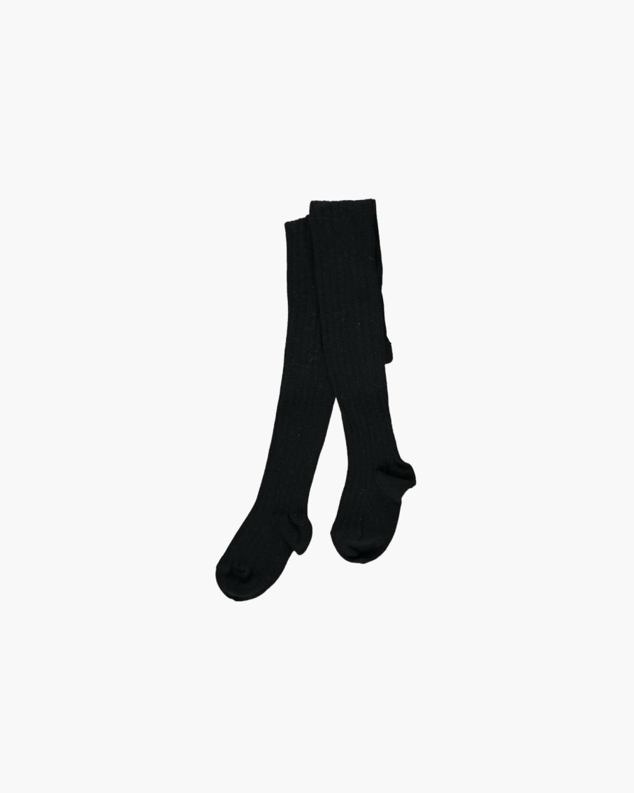 Accessories Amaia Kids | Ribbed Tights - Black