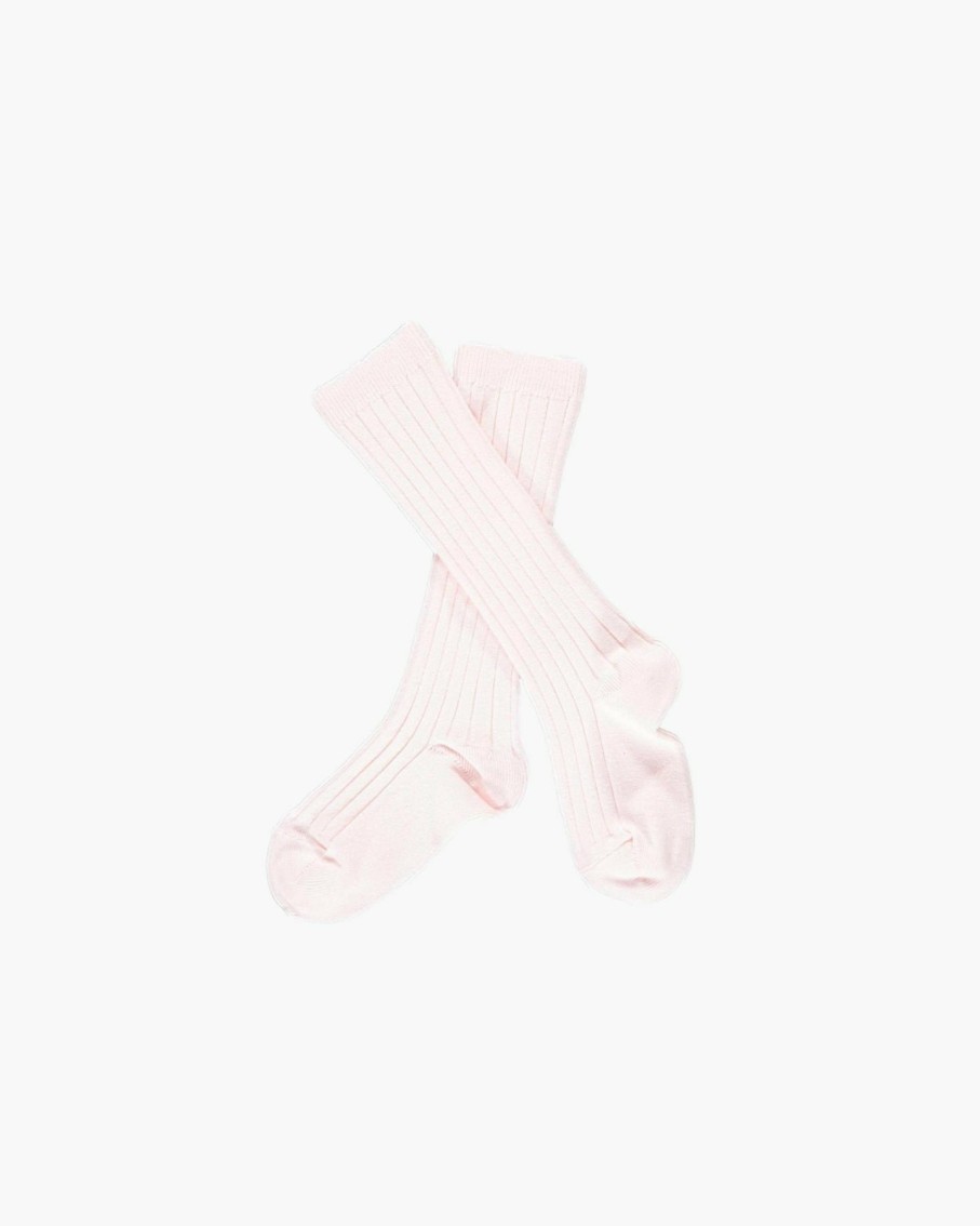 Accessories Amaia Kids | Ribbed High Knee Socks Baby Pink