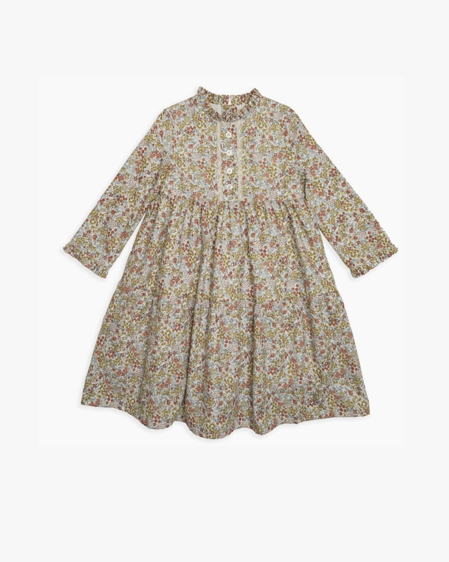 GIRL Amaia Kids | Ari Dress Green Chestnut Floral