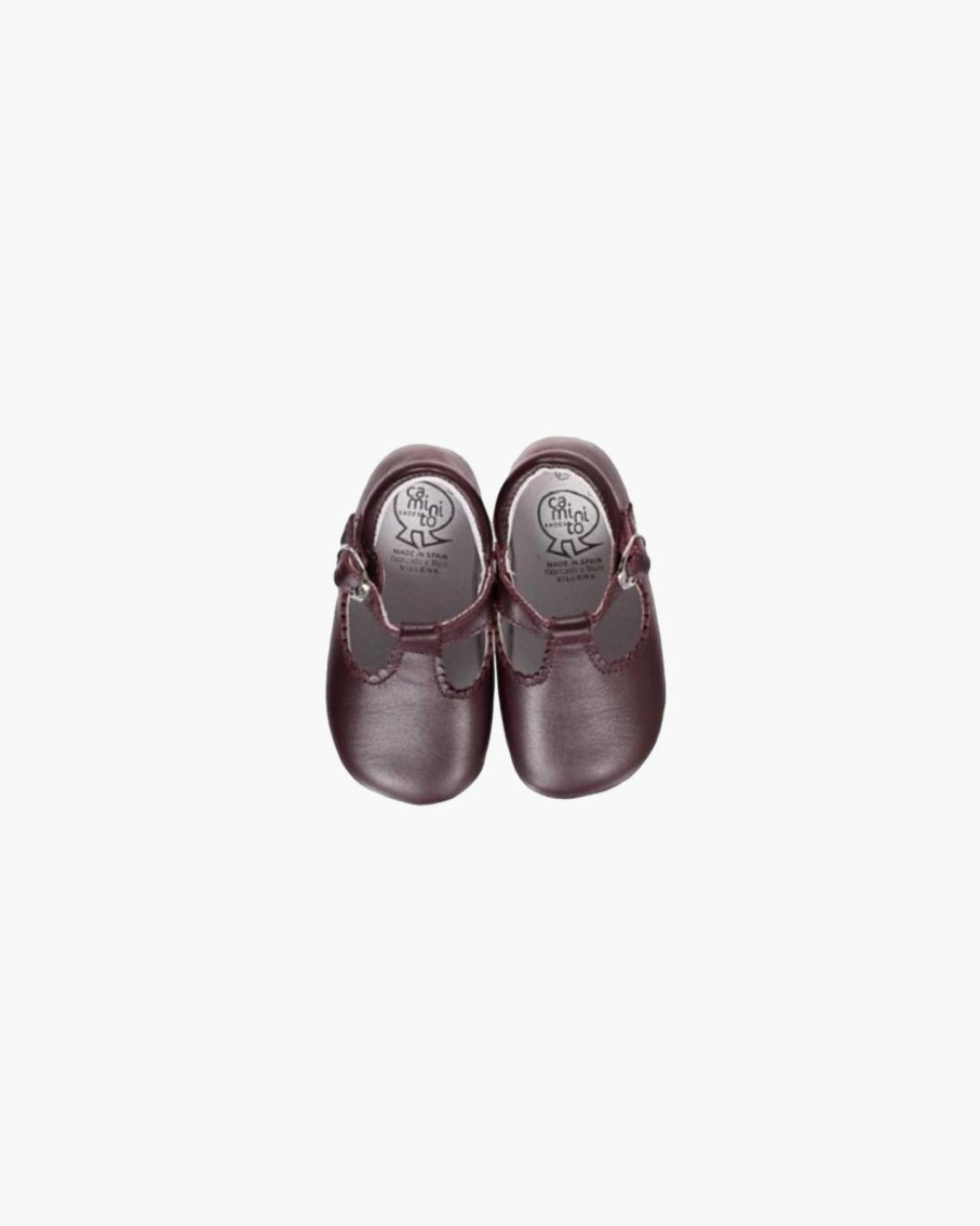 Accessories Amaia Kids | Baby Boy Pram T-Bar Shoes Burgundy