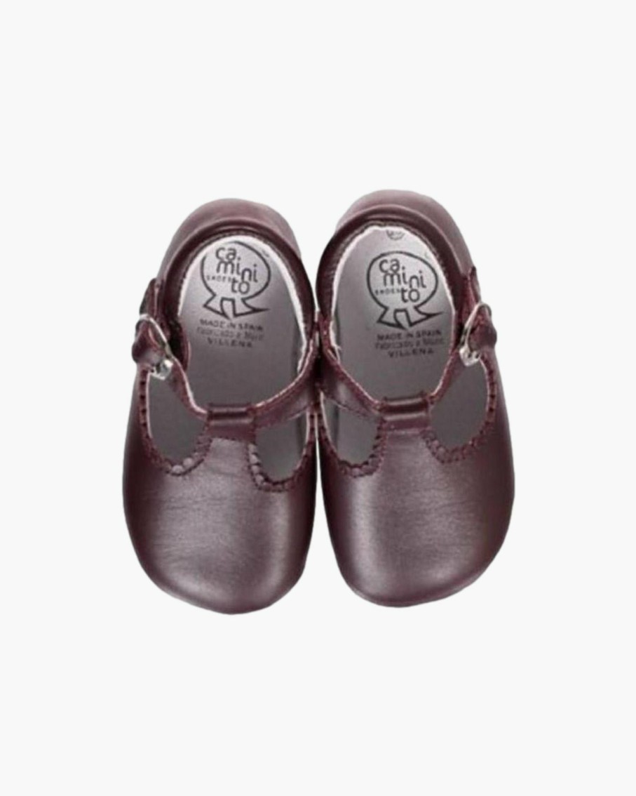 Accessories Amaia Kids | Baby Boy Pram T-Bar Shoes Burgundy