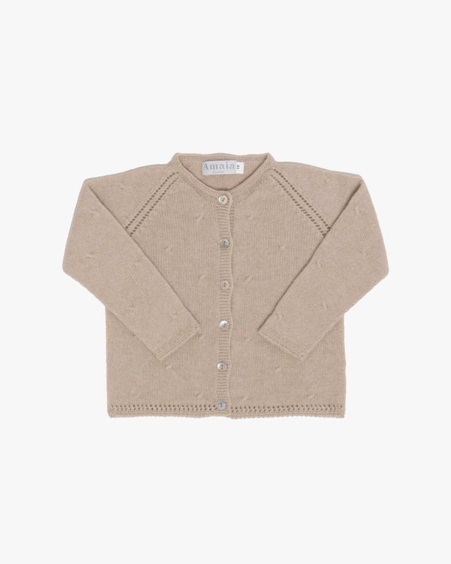 BABY GIRL (0M to 3Y) Amaia Kids | Puce Cardigan Sand