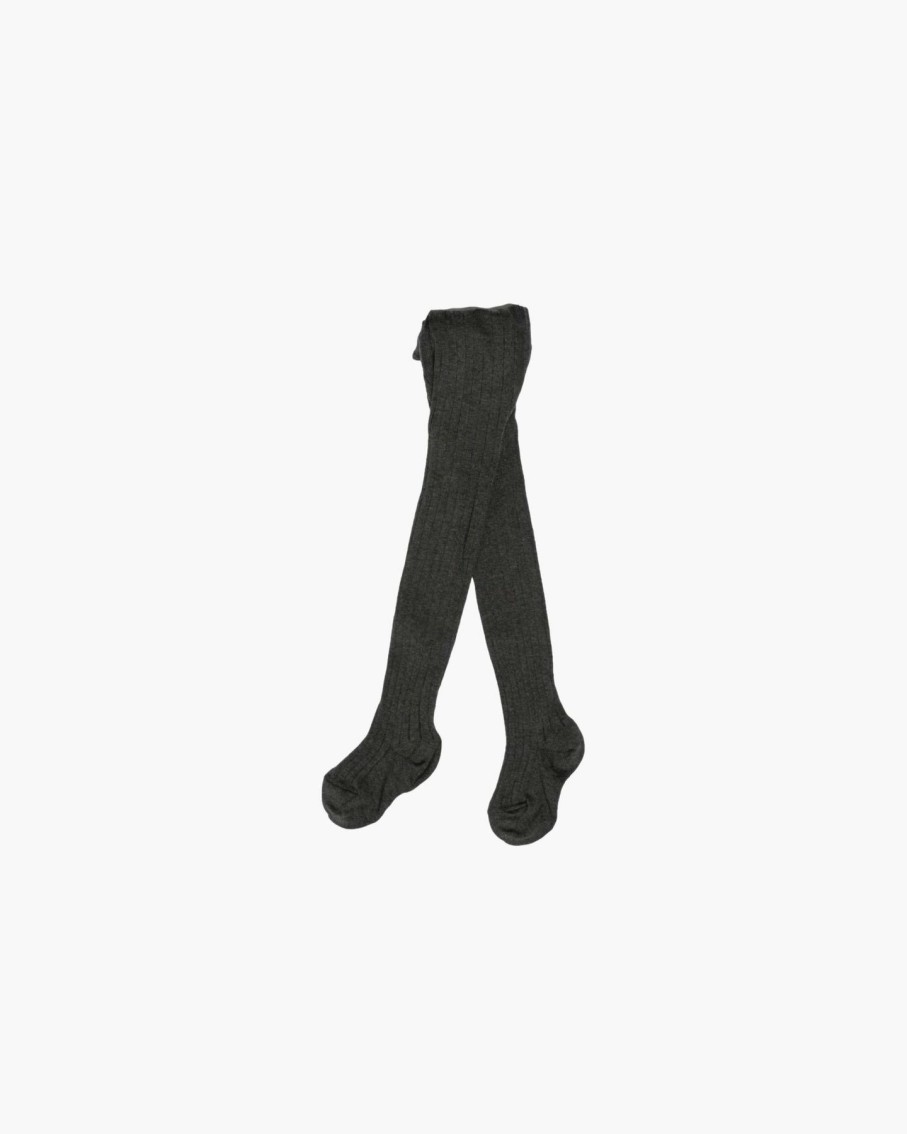 Accessories Amaia Kids | Ribbed Tights - Dark Grey