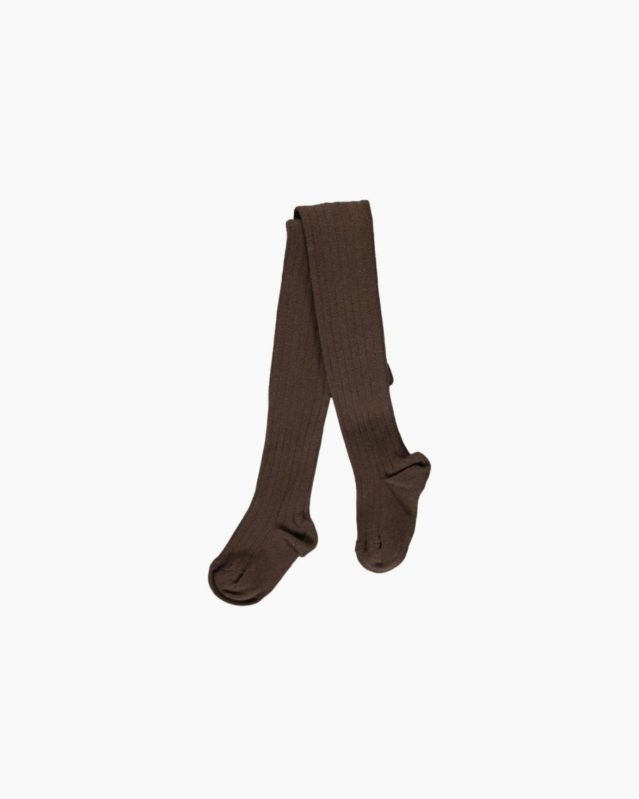 Accessories Amaia Kids | Ribbed Tights - Chocolate