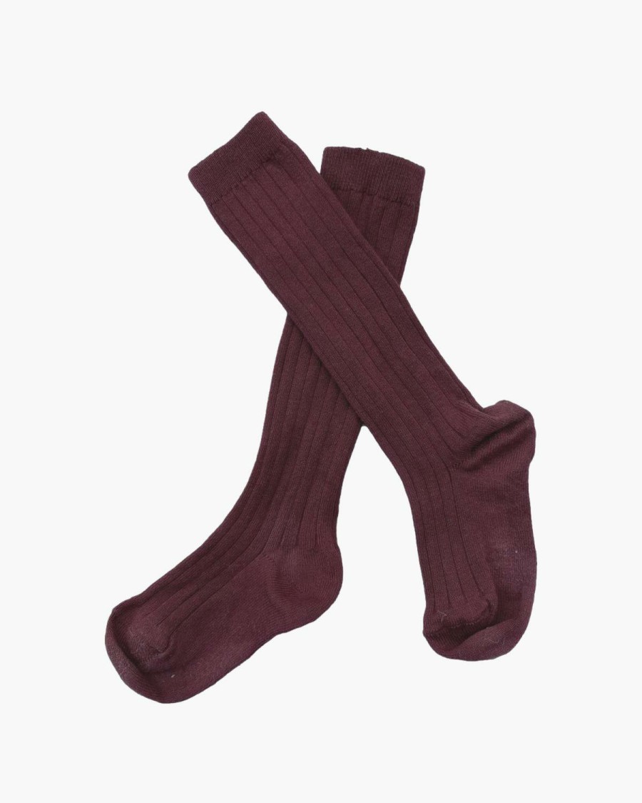 Accessories Amaia Kids | Ribbed High Knee Socks Brown