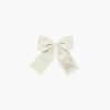 Accessories Amaia Kids | Linen Embroidery Hairbow Off White