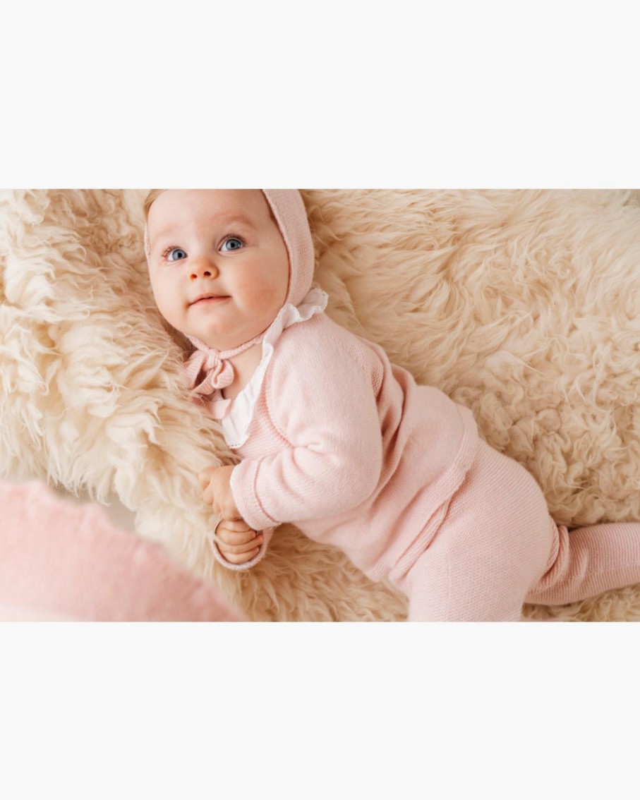 NEWBORN Amaia Kids | Eli Knitted Baby Set With Bonnet Pink