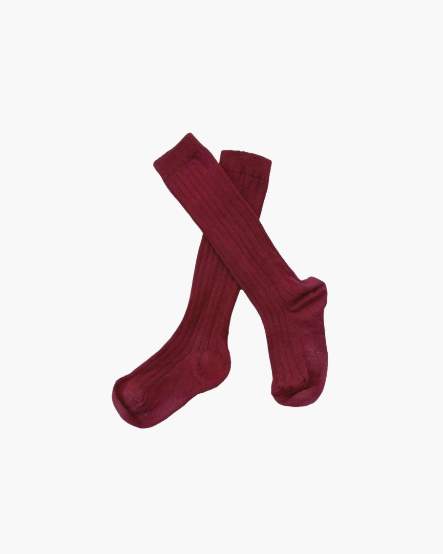 BOY Amaia Kids | Ribbed High Knee Socks Granate