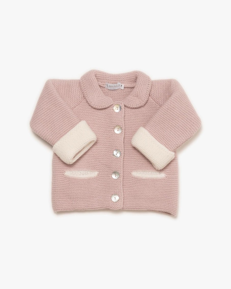 BABY GIRL (0M to 3Y) Amaia Kids | Baby Double Layered Knitted Jacket Pink