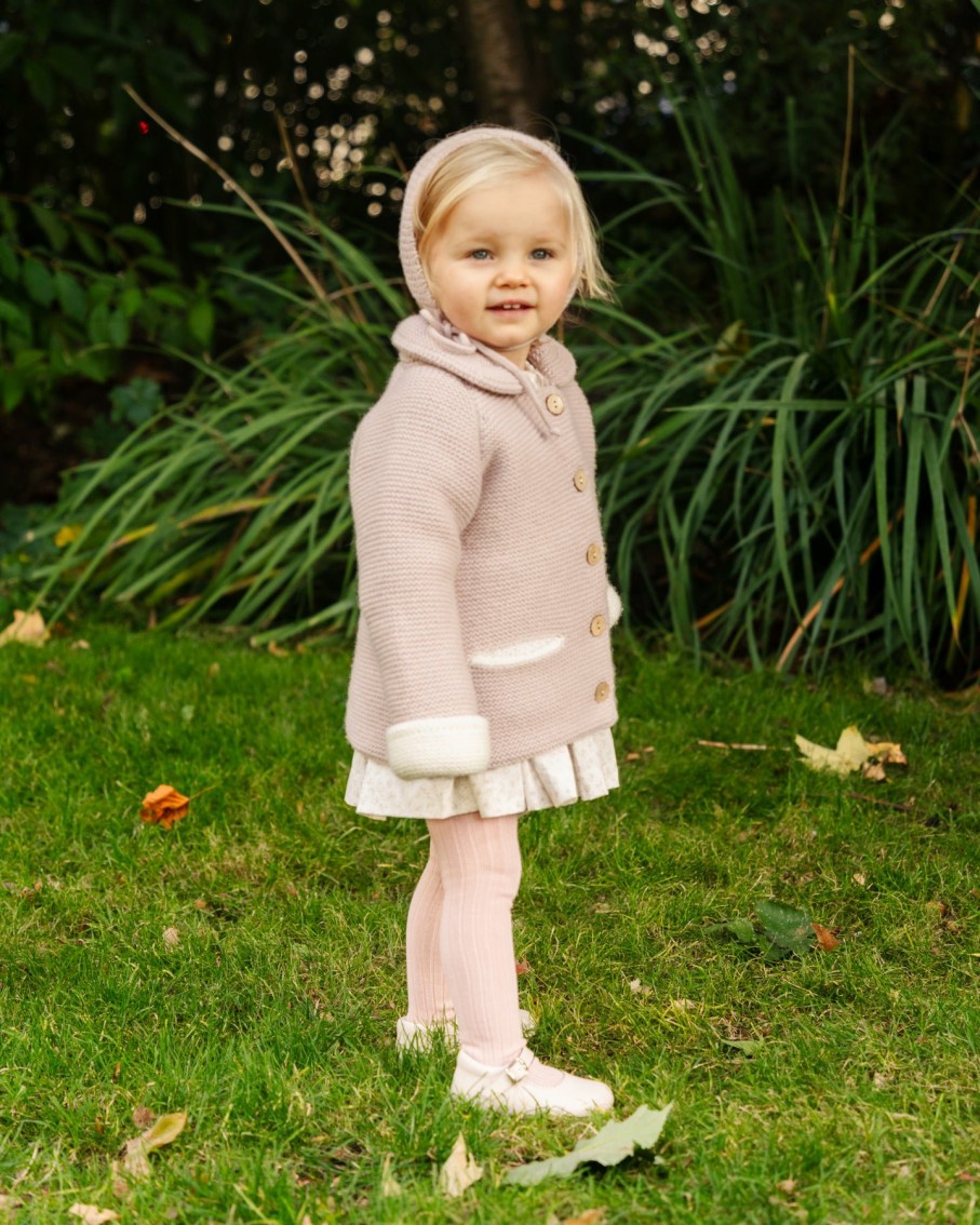 BABY GIRL (0M to 3Y) Amaia Kids | Baby Double Layered Knitted Jacket Pink