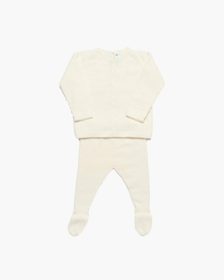 NEWBORN Amaia Kids | Boe Cable-Knit Baby Set Ivory