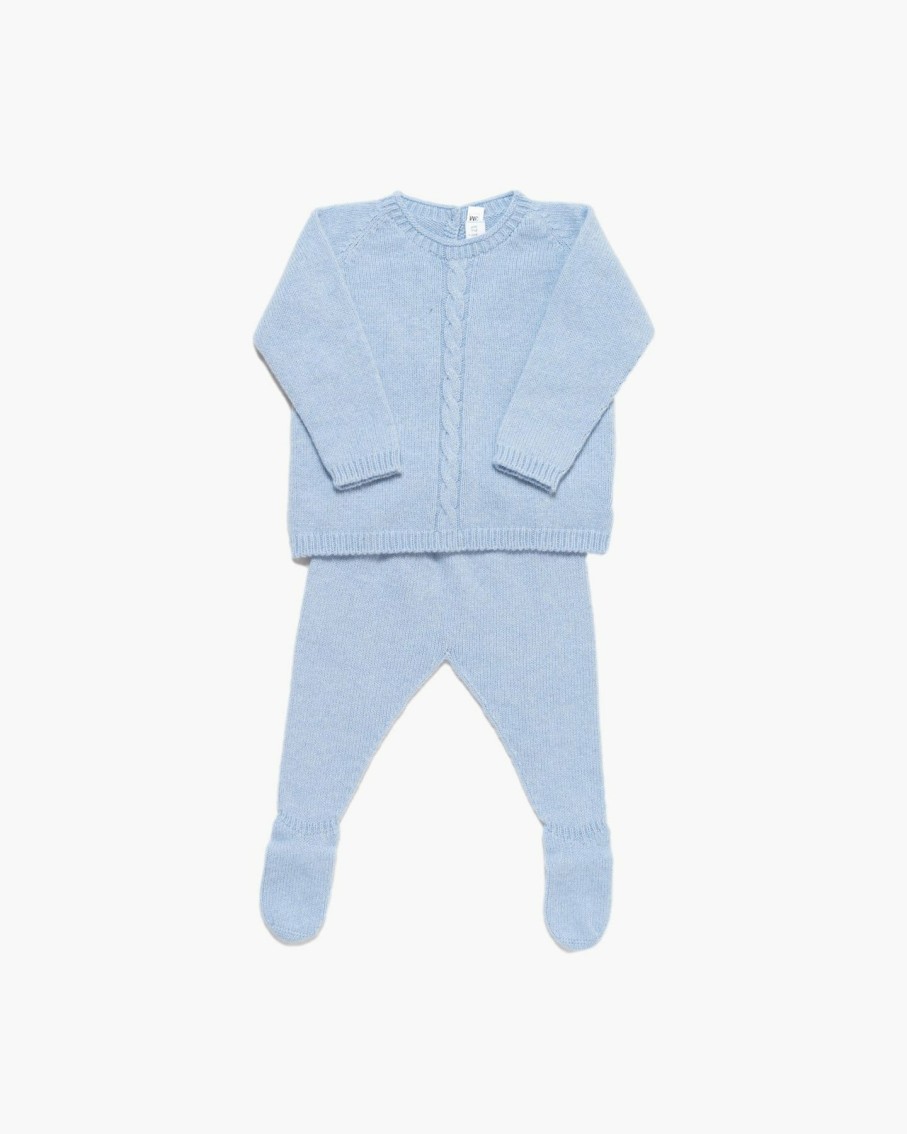 NEWBORN Amaia Kids | Boe Cable-Knit Baby Set Blue