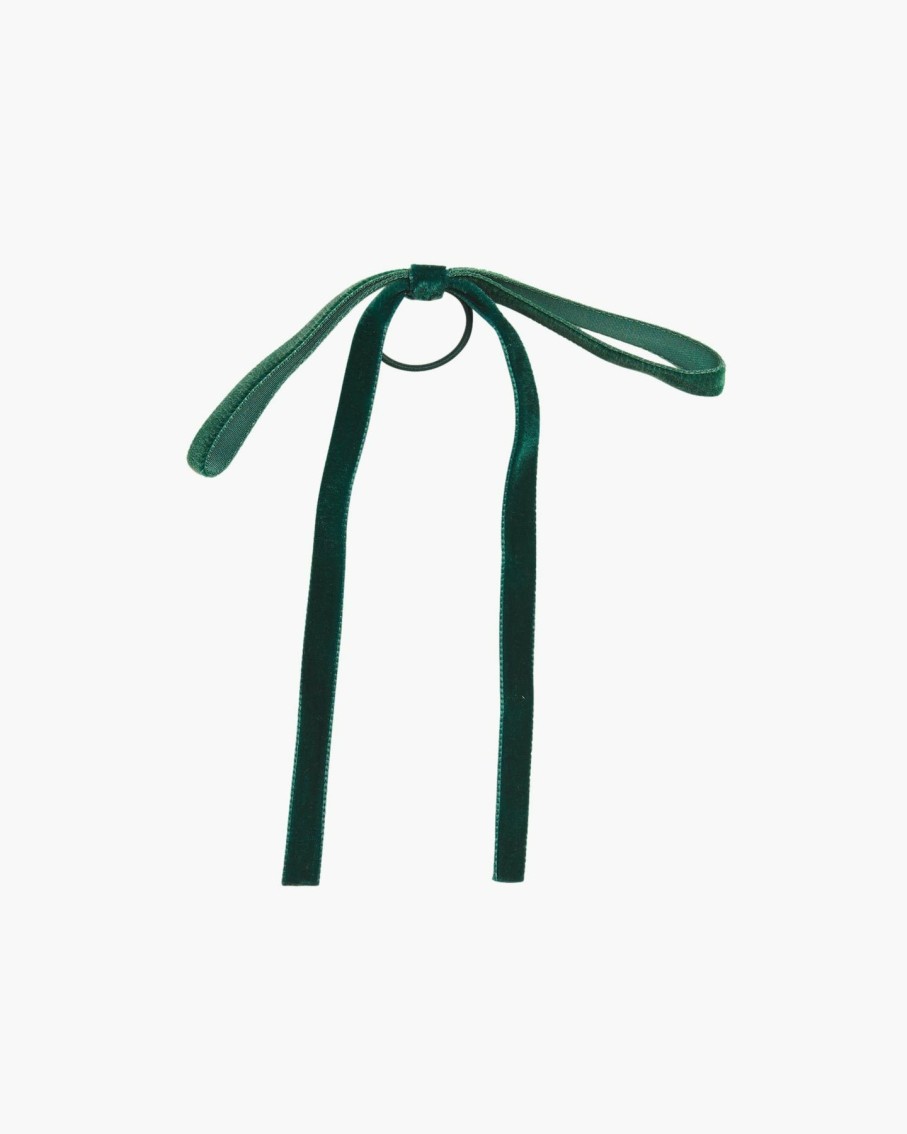 Accessories Amaia Kids | Thin Velvet Hair Tie Green