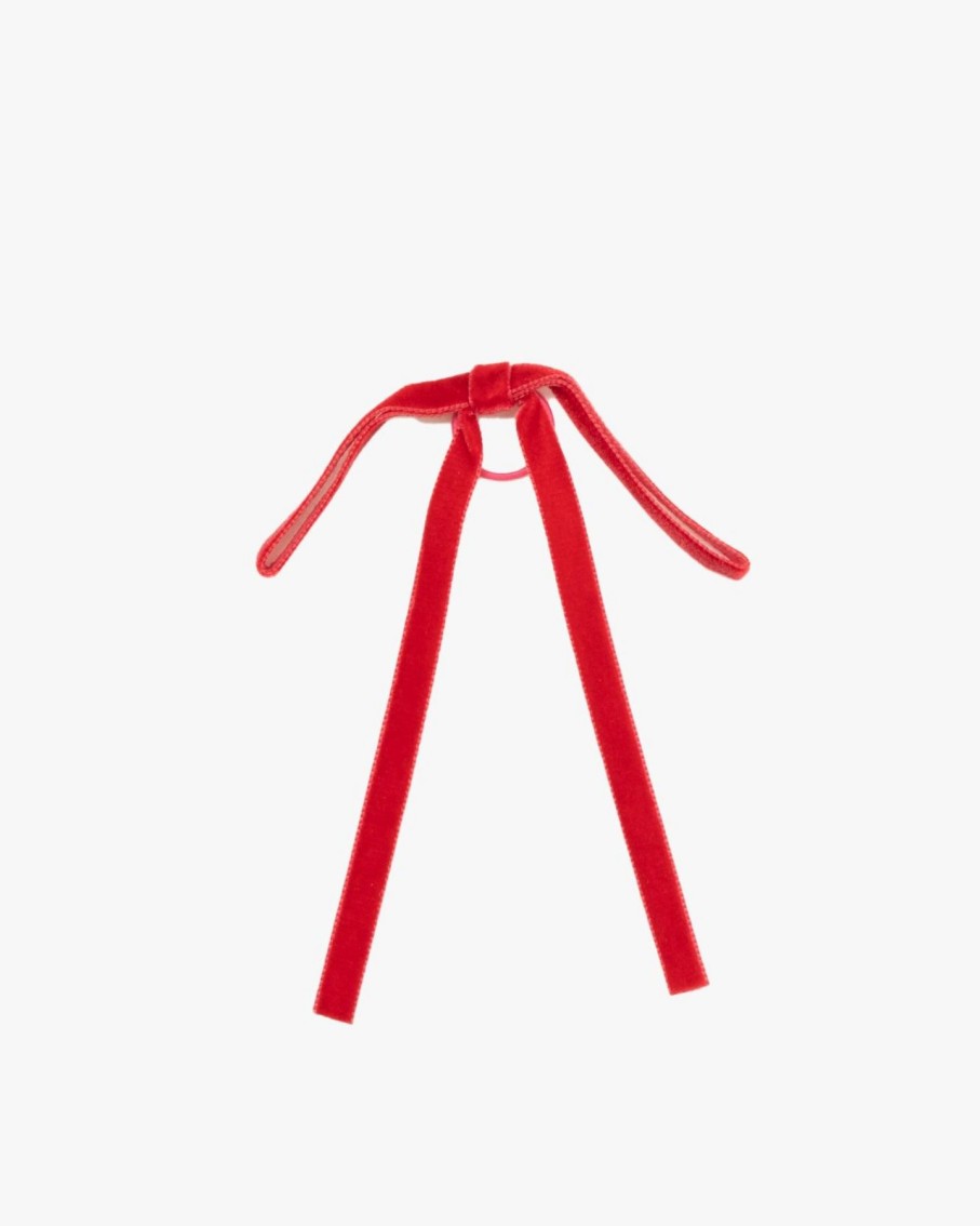 Accessories Amaia Kids | Thin Velvet Hair Tie Scarlet