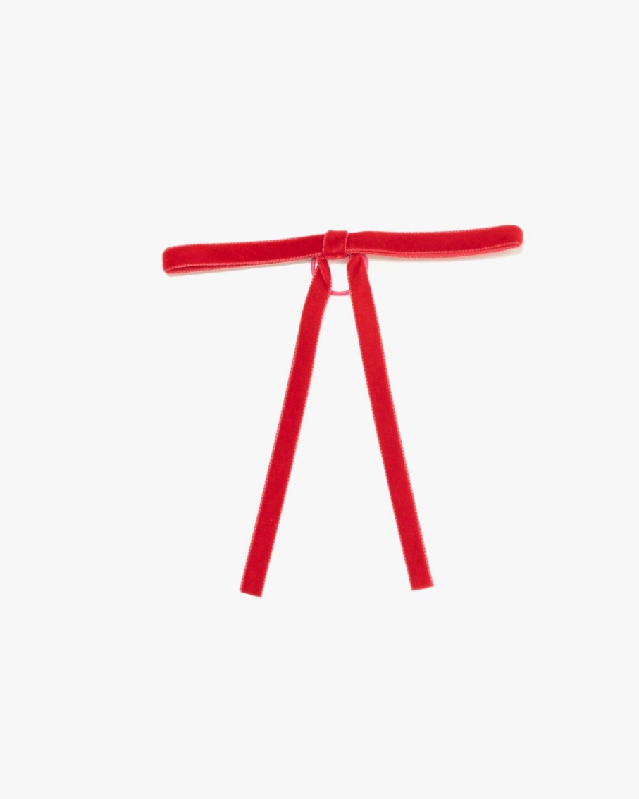 Accessories Amaia Kids | Thin Velvet Hair Tie Scarlet