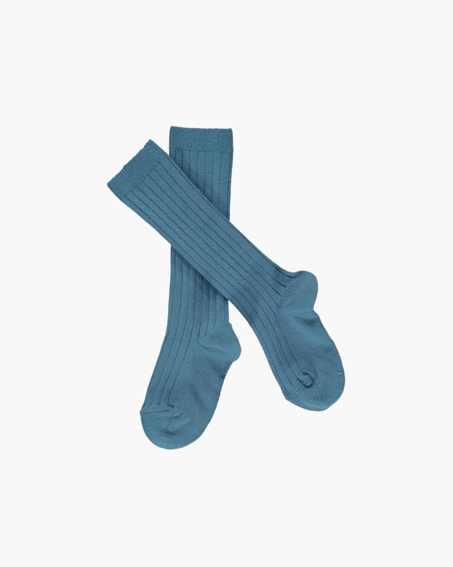 Accessories Amaia Kids | Ribbed High Knee Socks Cobalt