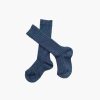 Accessories Amaia Kids | Ribbed High Knee Socks Blue Jean