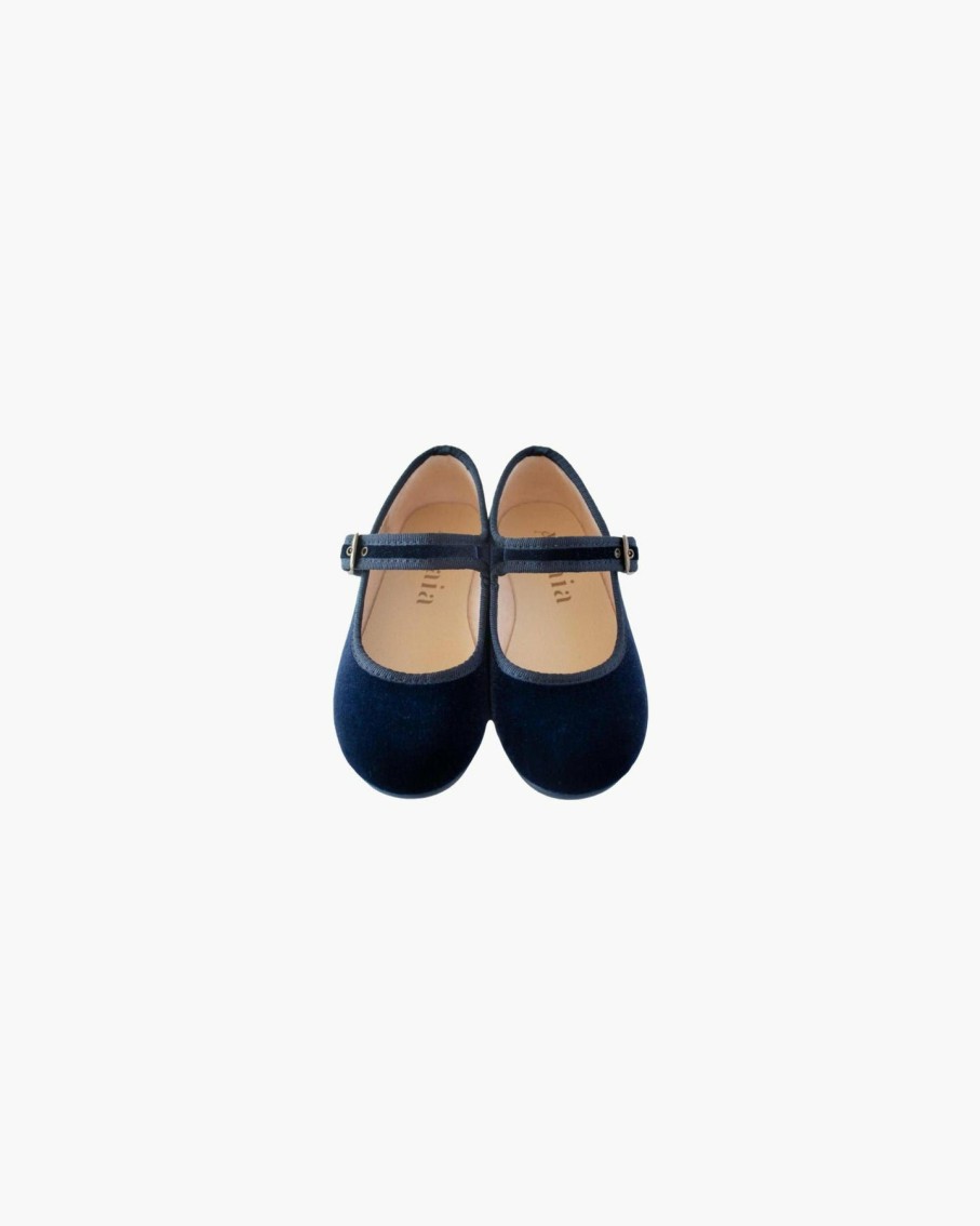 Accessories Amaia Kids | Girl Velvet Shoes Navy