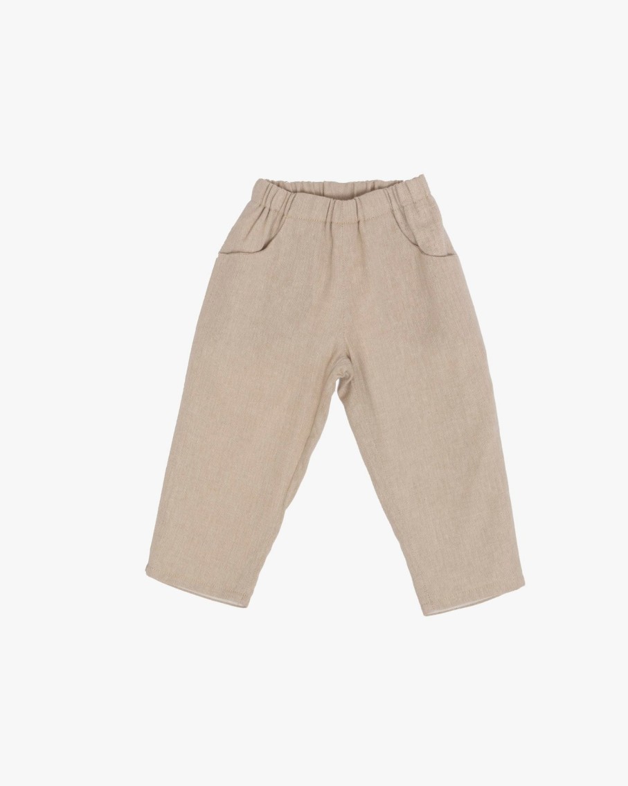 BABY BOY(0M to 3Y) Amaia Kids | Tito Pants Beige Herringbone