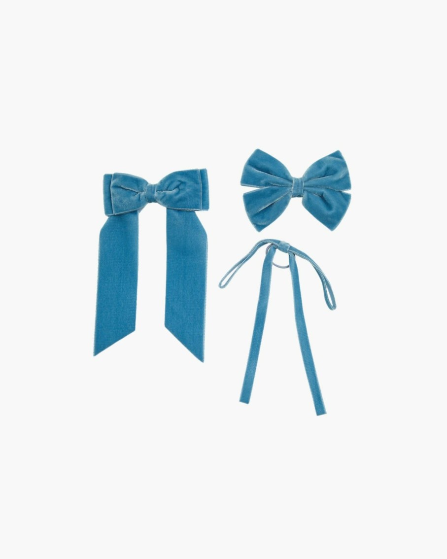 Accessories Amaia Kids | Thin Velvet Hair Tie Blue