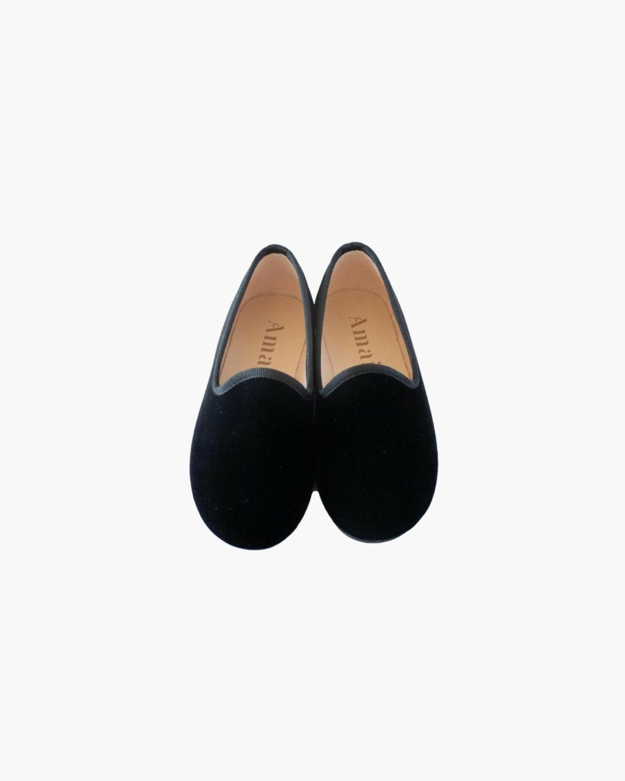 Accessories Amaia Kids | Velvet Slippers Shoes Black