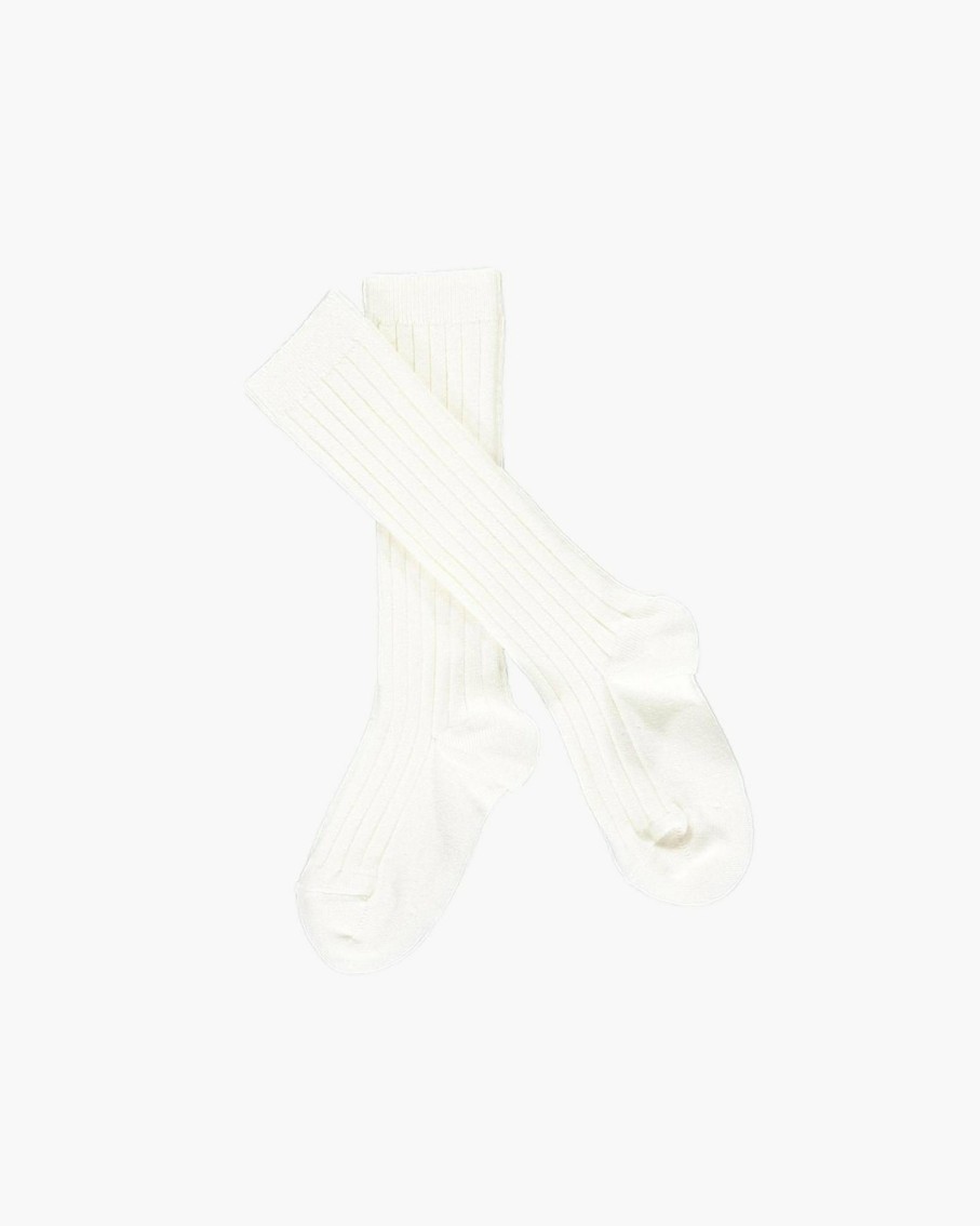 Accessories Amaia Kids | Ribbed High Knee Socks Cream