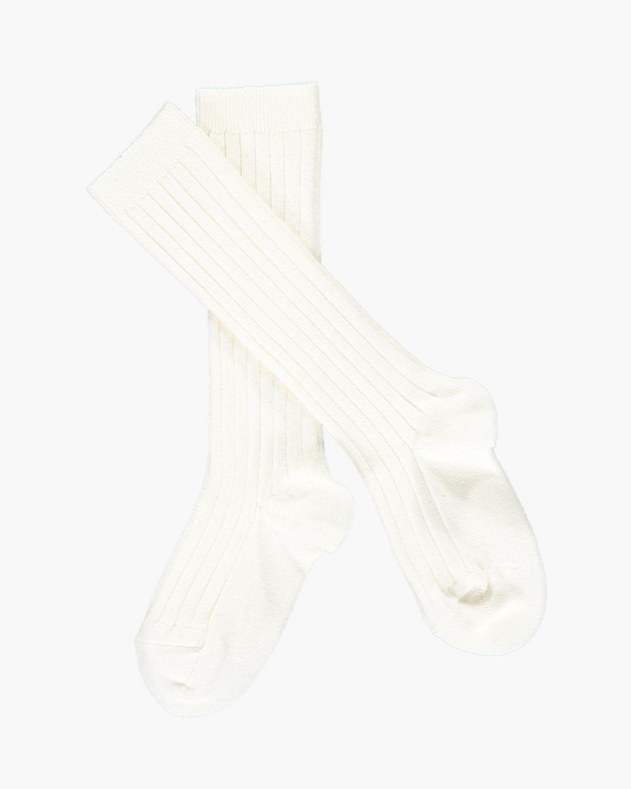 Accessories Amaia Kids | Ribbed High Knee Socks Cream