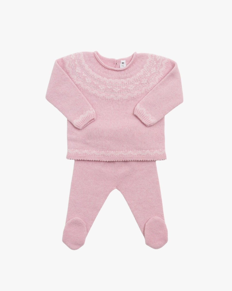 NEWBORN Amaia Kids | Andrea Fairisle Knitted Set Pink