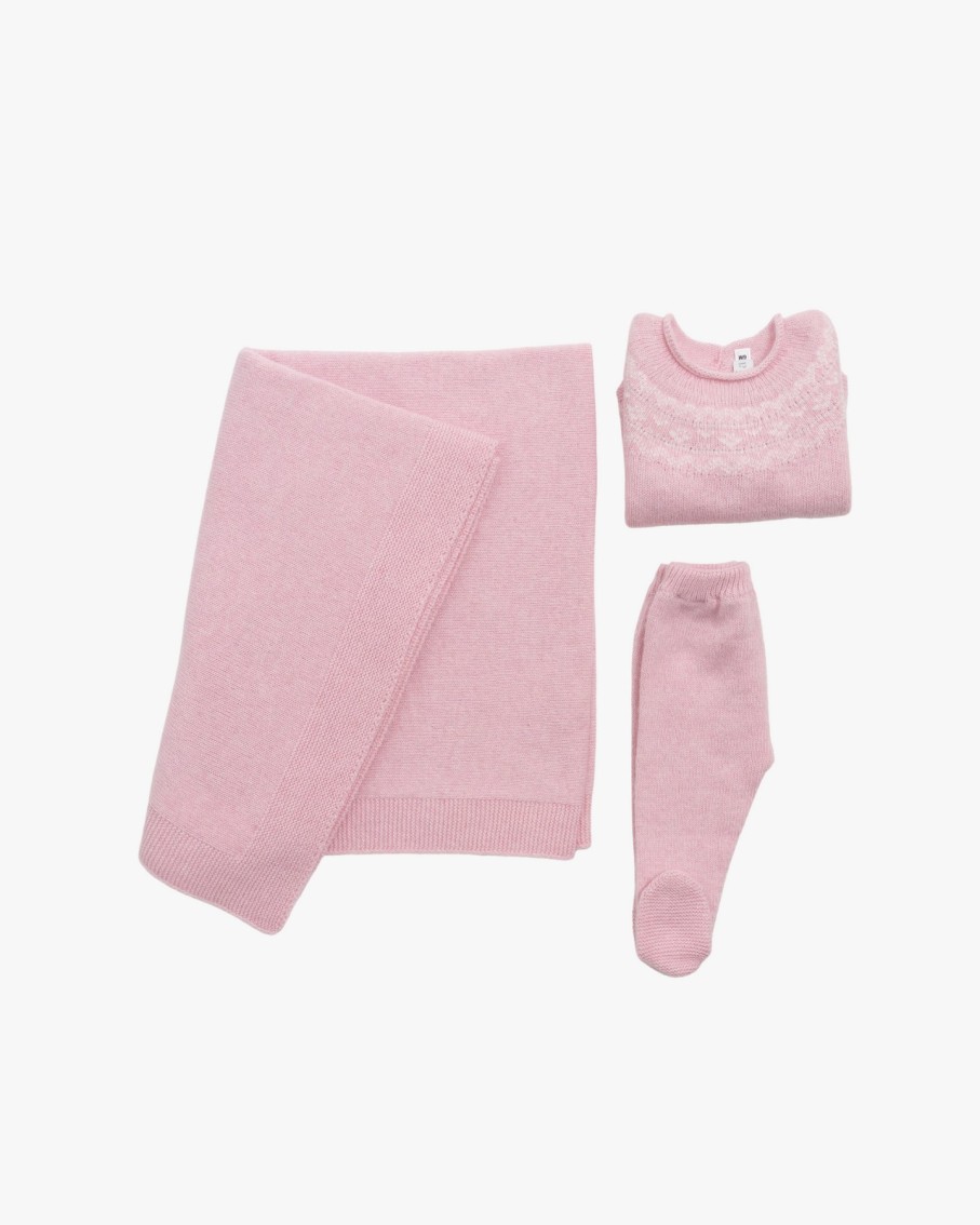 NEWBORN Amaia Kids | Andrea Fairisle Knitted Set Pink