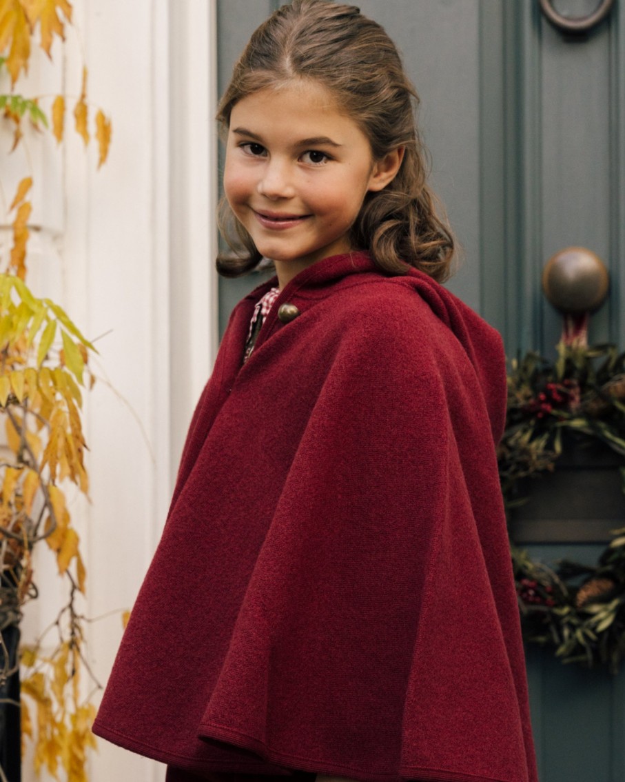 GIRL Amaia Kids | Hooded Cape Granate